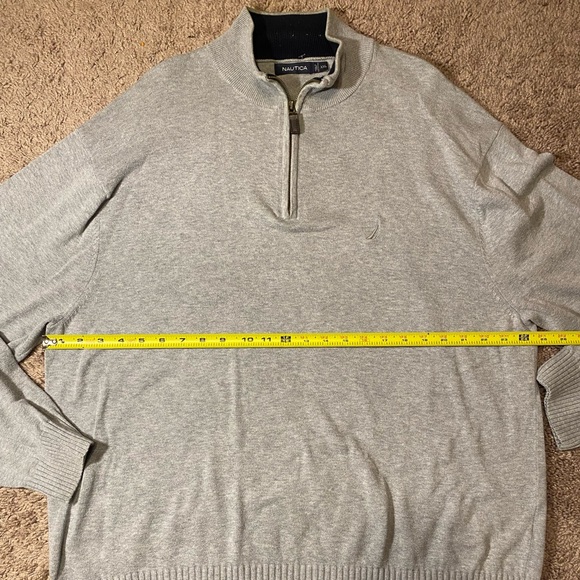 Nautica 1/4 Zip Dress Pullover Turtleneck Adult Mens Size 2XL XXL Gray Coat - Picture 6 of 9